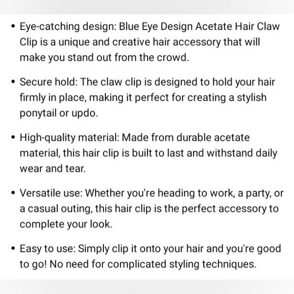 Hand-Painted Evil Eye / All Seeing Eye Blue Black Metal Hair Clip - Picture 14 of 16